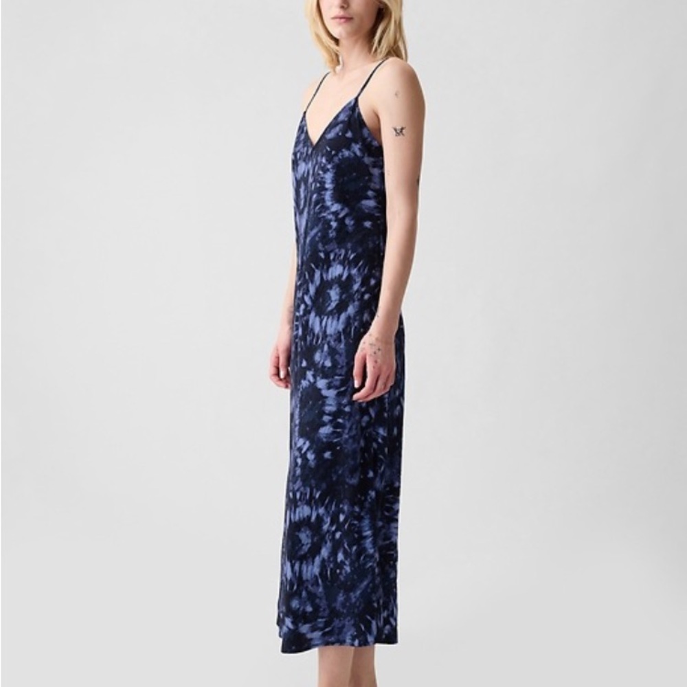 Gap Blue Tie Dye Slip MIDI Dress